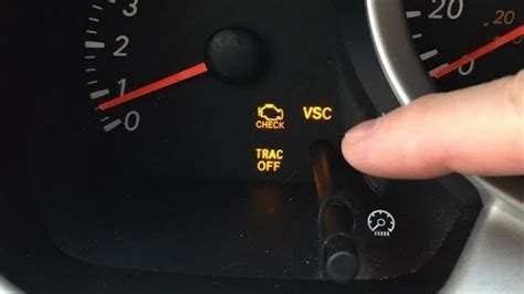 About 15 seconds after the engine is running, the VSCTRAC and VSC OFF lights come on and all three remain steady. . Trac off vsc check engine light